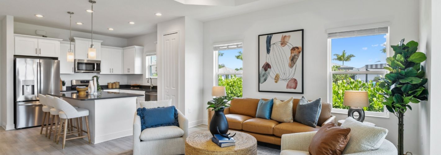 Open concept living room and kitchen