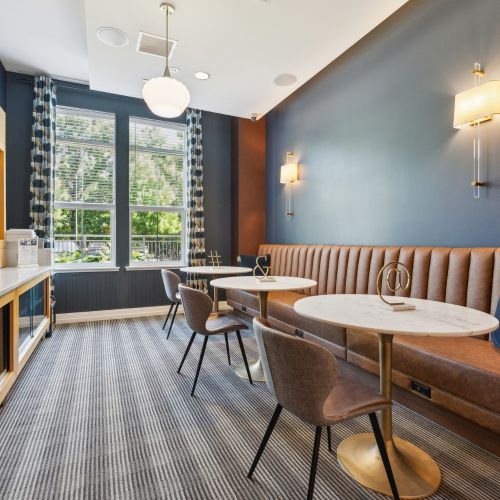 Business center with seating and TV	