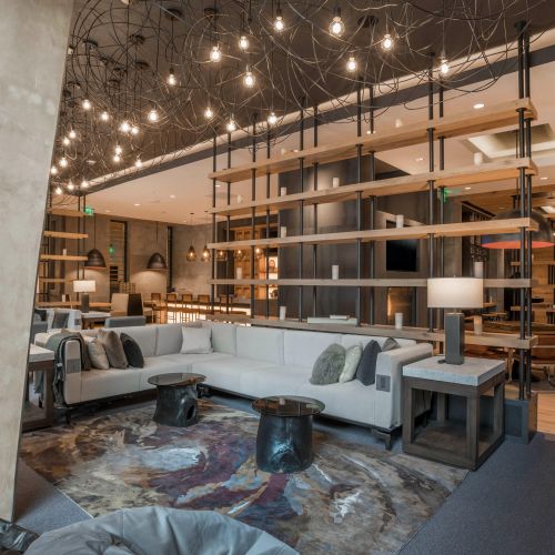 Clubroom with ample seating and TV