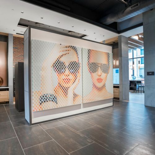 Mailboxes with art display