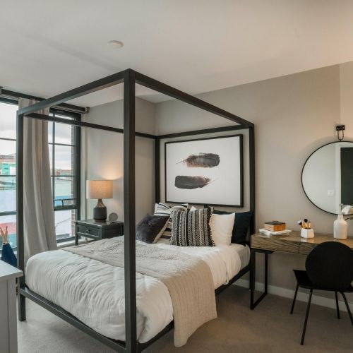 Furnished apartment bedroom