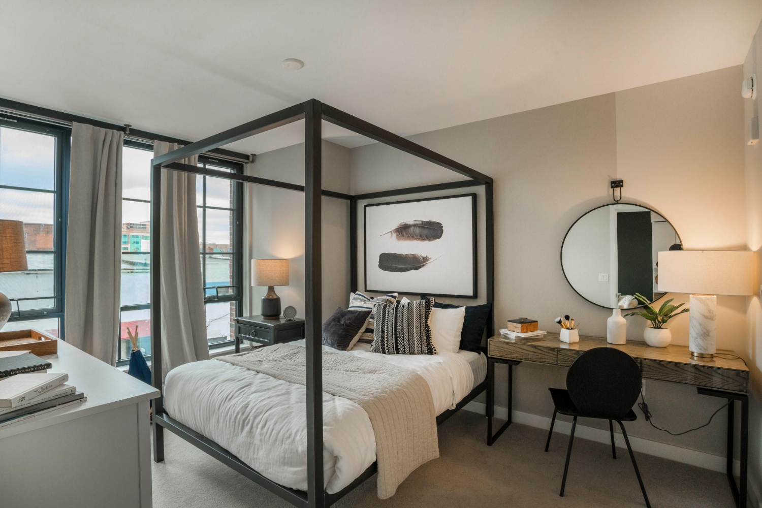 Furnished apartment bedroom