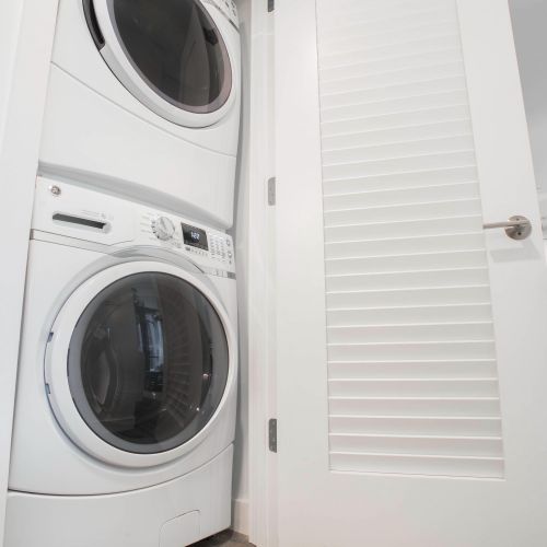 Stacked washer and dryer