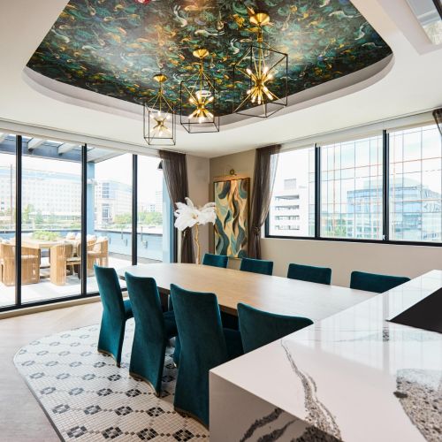 Enjoy Margaux’s “Birds’ Nest” fifth-floor dining and entertainment space.