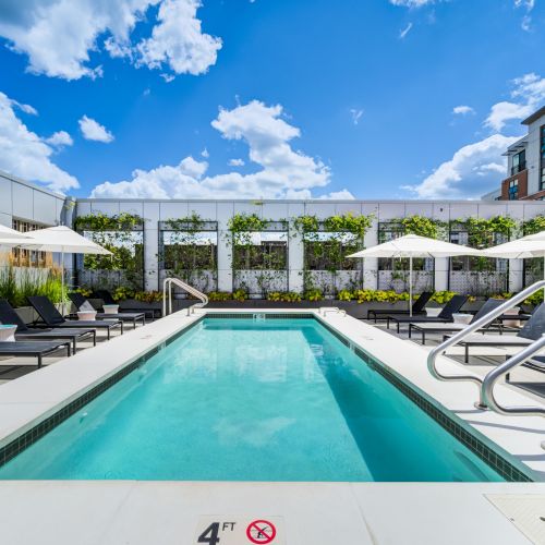 Dive into luxury at our stunning rooftop pool.	