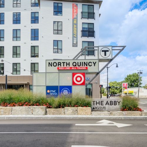 Our building's retail space and a glimpse of the T-Line view	