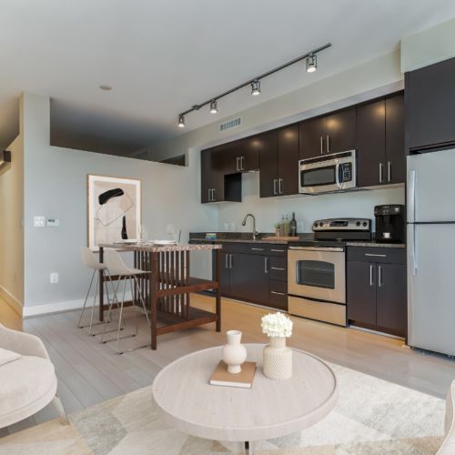 Photo of living room and kitchen