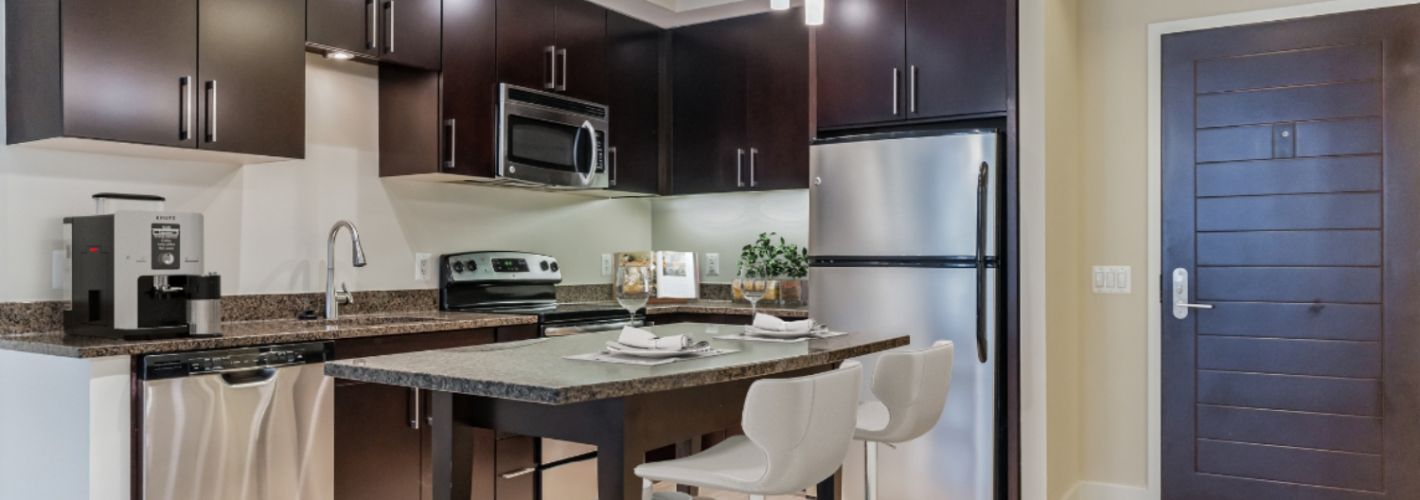 Flats 130 at Constitution Square : Our Modern Kitchen Featuring Sleek Appliances