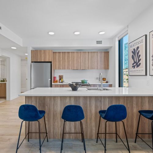 Stylish kitchen with ample counter space and modern finishes.