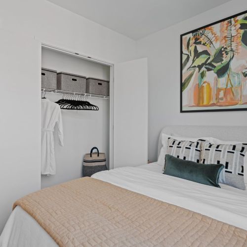 Spacious closet in the primary bedroom.