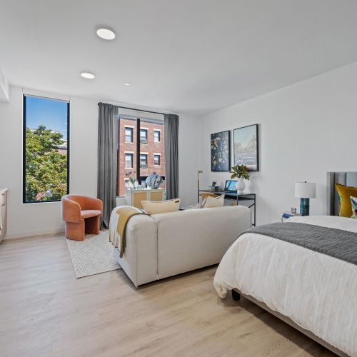 Comfortable studio bedroom.