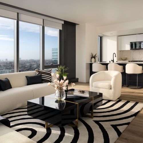 Open concept living room and kitchen	