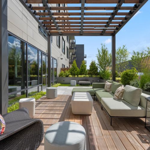 Another angle of our serene rooftop canopy lounge—ideal for unwinding with a great view.