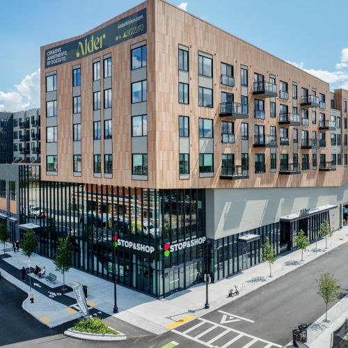 A side view of our modern entrance, combining functionality with style.