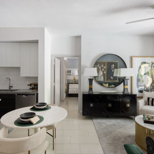 Kitchen and living room