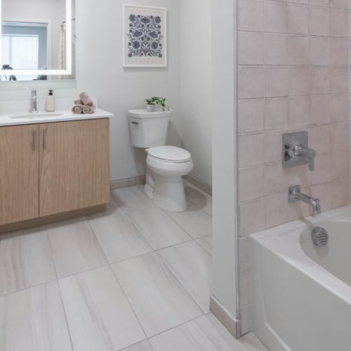 Bathroom with LED mirror