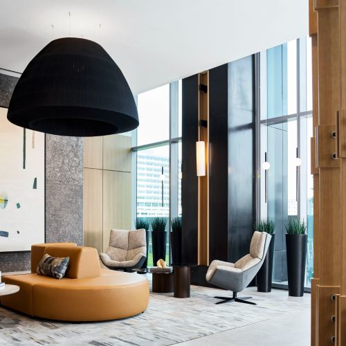 Warm and chic lobby spaces to bring you home.