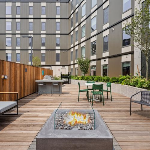 Community courtyard firepit for cozy gatherings	