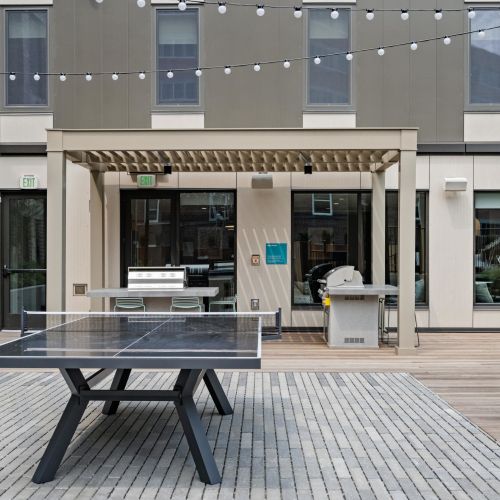 Stylish courtyard firepit and grill	