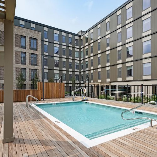 Canopy lounge by the community pool	