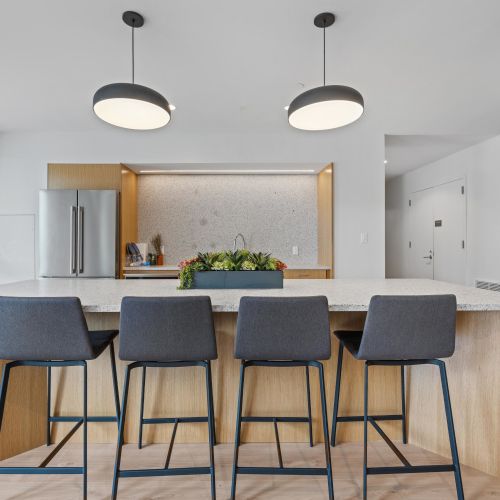 Chic TV nook in the lobby.	