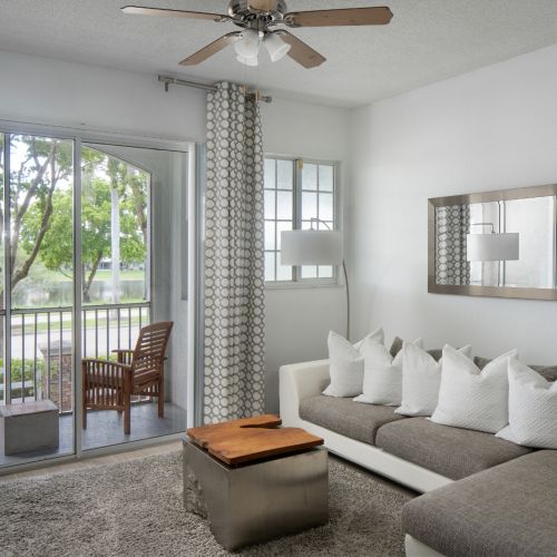 Living room and patio	