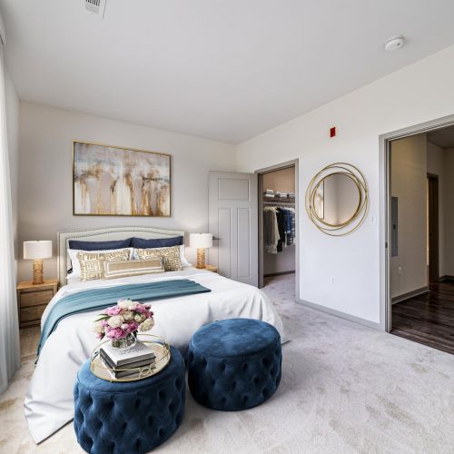 Bedroom with large walk-in closet