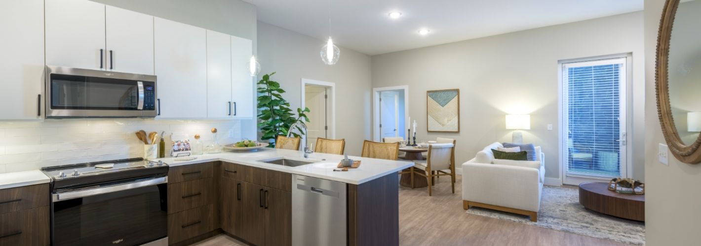 Atlee Square kitchen and living room 