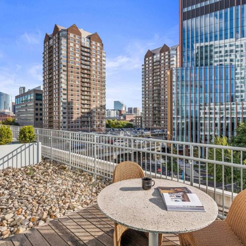 Outdoor terrace view.