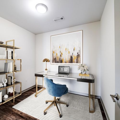 Den featuring office space