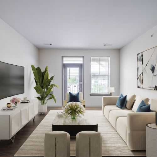 Second living room space facing balcony