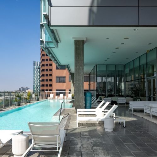 Unwind at the pool with unparalleled views of DTLA.