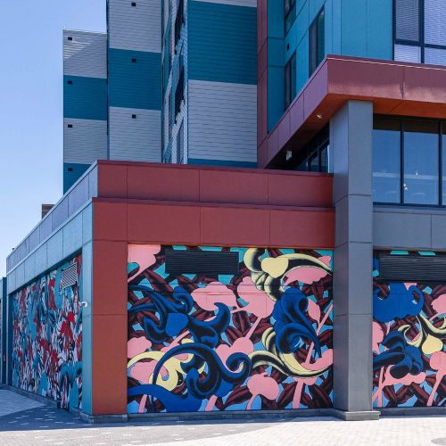 Artistic mural celebrating community spirit.