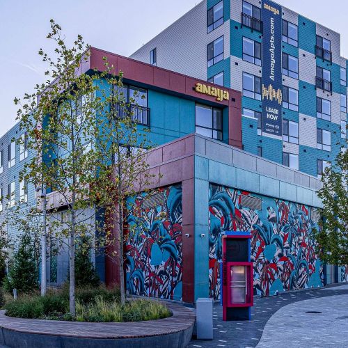 Colorful display showcasing community life.