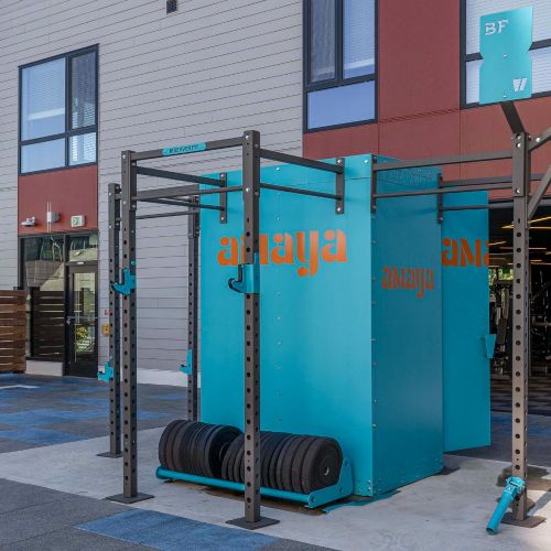 Man enjoying outdoor workout at Amaya.