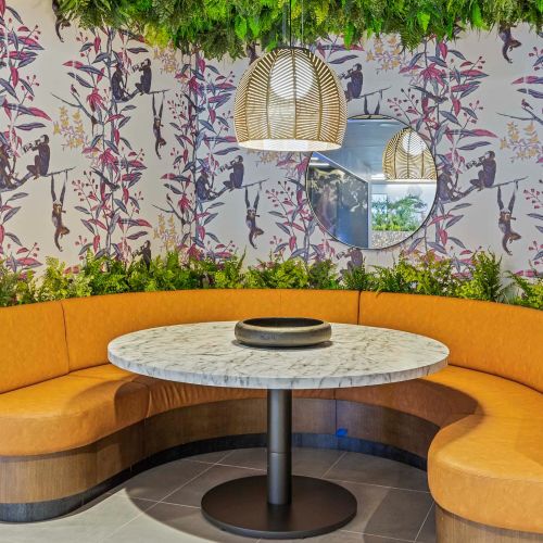 Darts setup in the lounge arcade.