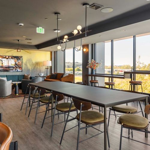 Third perspective of the communal dining area.