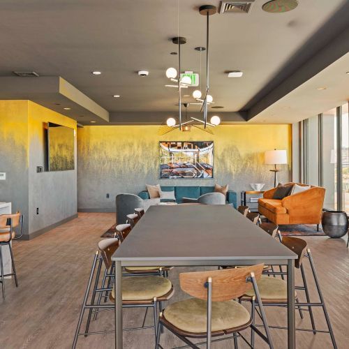 Fourth angle highlighting the communal table.