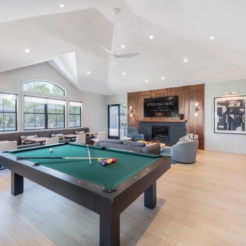 Billiards table in clubroom