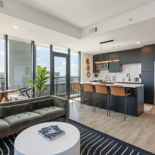 Open concept living room and kitchen	