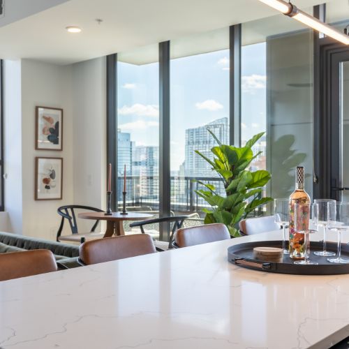 Kitchen and living room	