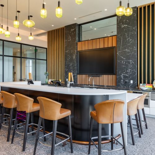 Catering kitchen with beer and wine taps	