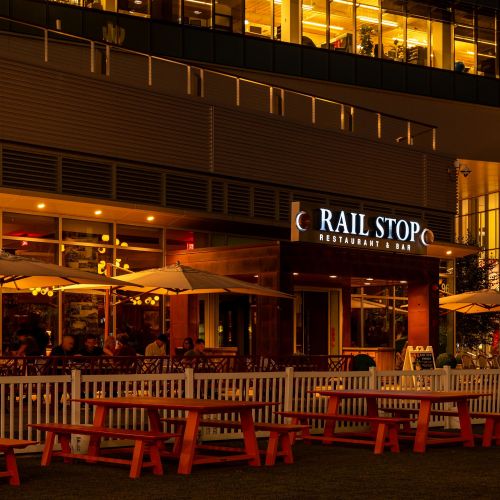 The Railstop Restaurant & Bar – a perfect blend of casual dining, craft drinks, and neighborhood charm.	