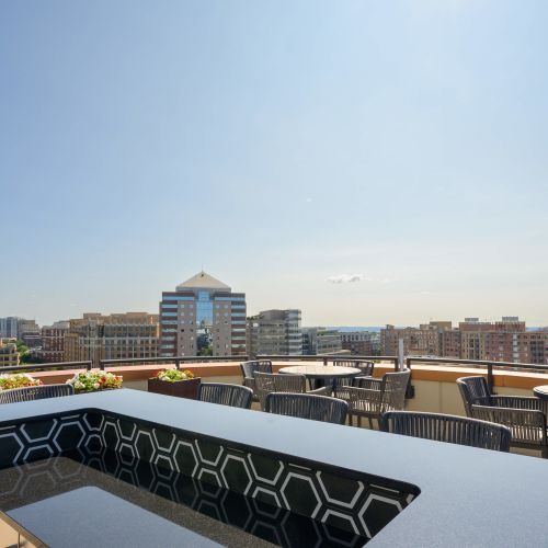 Outdoor bar with seating	