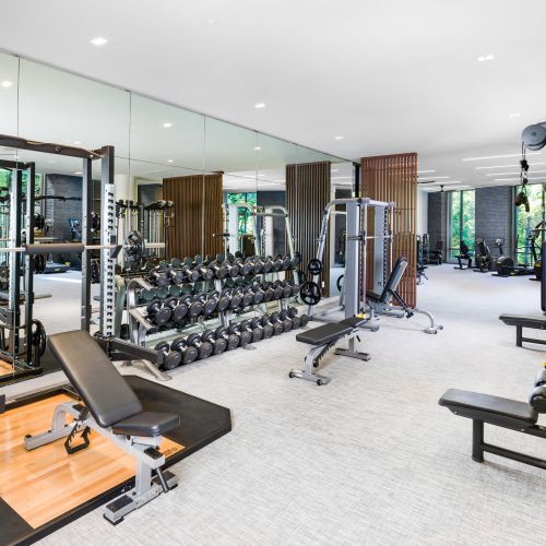 Experience the latest in fitness technology with Tonal strength training, Hydrow rowers and TRX suspension systems