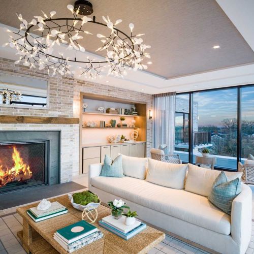 Cozy fireplace nooks with scenic views