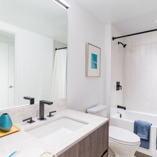 Deep, hotel-inspired soaking tubs at The Coterie