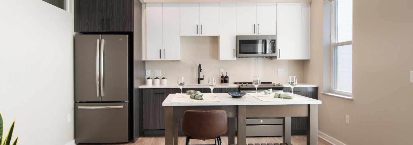 Kitchen with island	