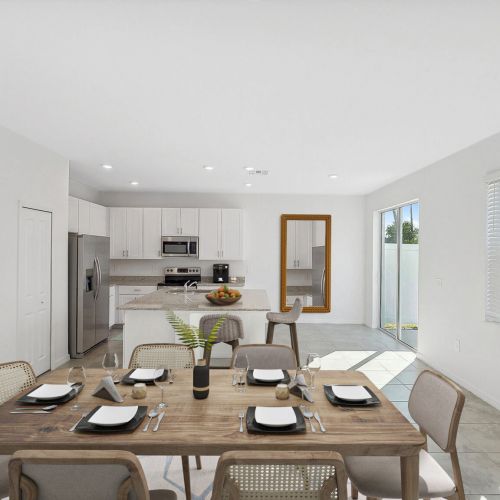 Kitchen and dining table