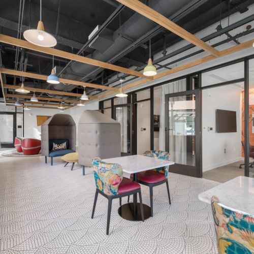 Panoramic workspace designed for motivation.	